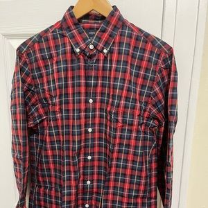 J Crew Plaid Shirt Red Mens Tartan NWT Sz M